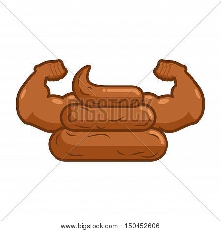 Strong Shit. Turd With Muscles. Poop With Big Hands. Smelly Athlete.