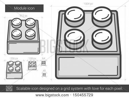 Module vector line icon isolated on white background. Module line icon for infographic, website or app. Scalable icon designed on a grid system.