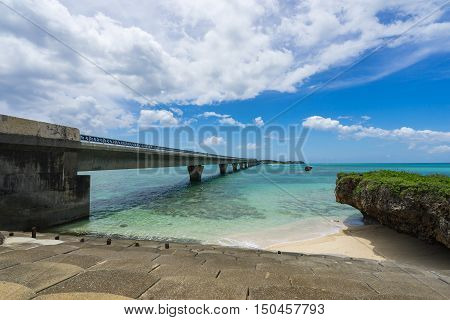 Ikema Bridge in Miyako Island of Okinawa, Japan.
