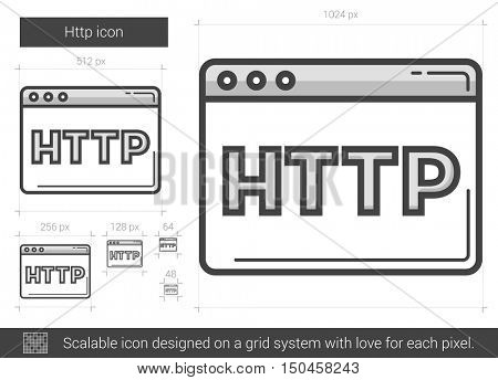 Http vector line icon isolated on white background. Http line icon for infographic, website or app. Scalable icon designed on a grid system.