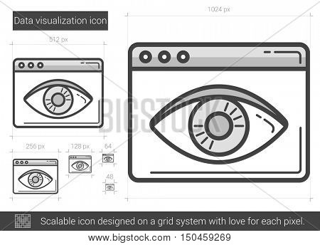 Data visualization vector line icon isolated on white background. Data vizualization line icon for infographic, website or app. Scalable icon designed on a grid system.