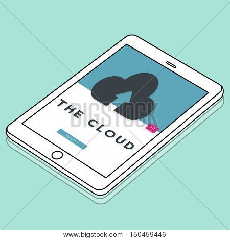 Cloud Backup Upload Transfer Sync Graphic Concept