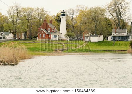 Port Sanilac Lighthouse, built in 1886, Lake Huron, Michigan, USA