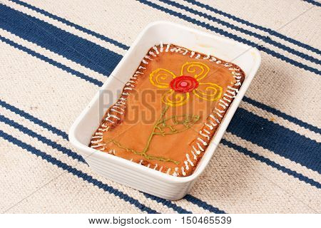 Mazurka Cake On White Blue Tablecloth 6