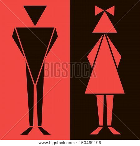 Zodiac symbol male and female toilet, vector illustration