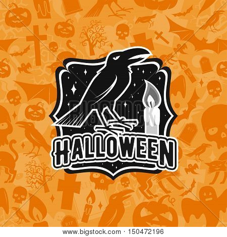 Halloween Vintage Badge, Emblem Or Label.