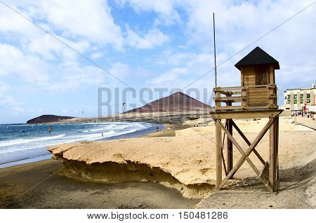 Lifeguard tower protecting the safety of windsurfers and kitesurfers
