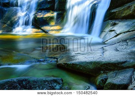 Mumlava waterfall in the Karkonosze National Park Harrachov.