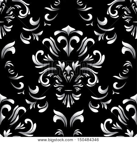Seamless Damask pattern wallpaper decoration texture fabric vintage baroque repeat