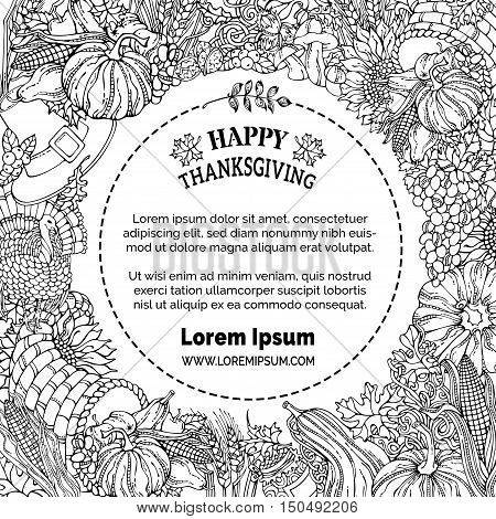 Vector Doodles Thanksgiving Background.
