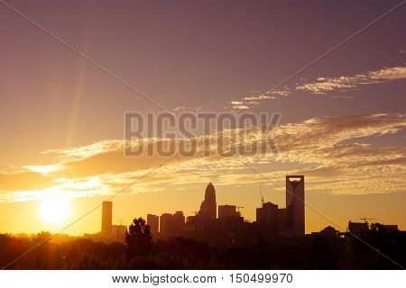 Amazing Sunrise Over Charlotte North Carolina