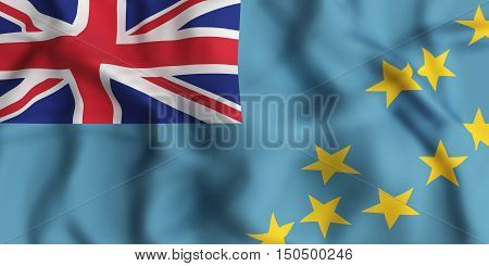 3d rendering of Tuvalu country flag waving