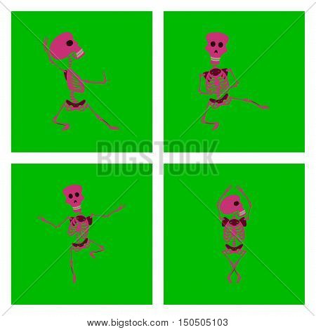 assembly of flat illustration skeleton Halloween monster