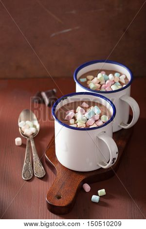 hot chocolate with mini marshmallows cinnamon winter drink