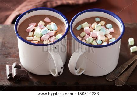 hot chocolate with mini marshmallows cinnamon winter drink