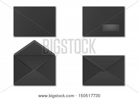 Blank paper envelopes set. Vector EPS10 illustration.