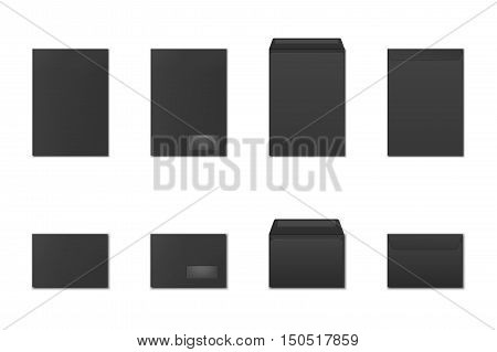 Blank paper envelopes set. Vector EPS10 illustration.