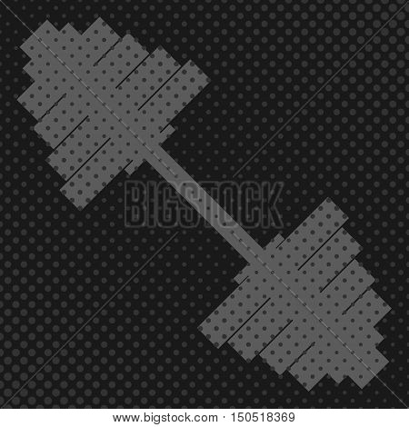 Sports background with dumbbell inventory items for the gym the effect of halftone and place for your text vector illustration.