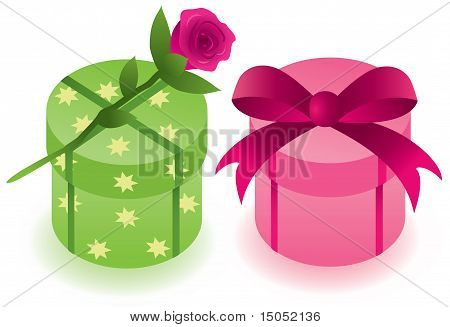 Gift Boxes With A Rose