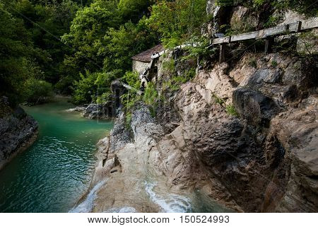 Old Water Mill Building On Mirna River, Kotli, Istra, Croatia