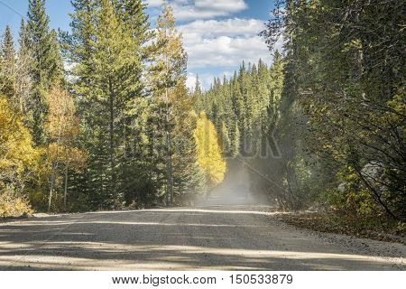 dusty road in Colorado high country - Hagerman Pass Road near Leadville