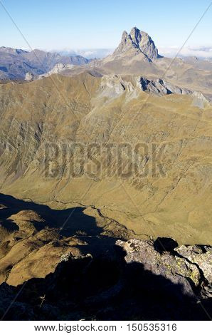 Midi Dossau peak in the Pyrenees, Pyrenees, France.