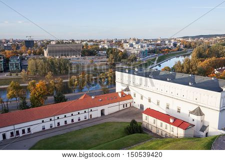 View to the national museum and river Neris from Gediminas hill