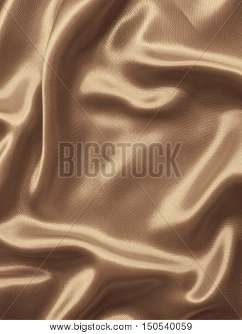 Smooth Elegant Brown Silk Or Satin As Background. In Sepia Toned. Retro Style