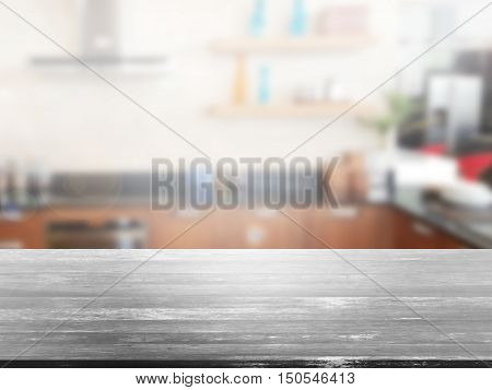 closeup top wood table with Blur Background