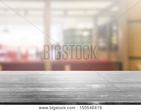 closeup top wood table with Blur Background