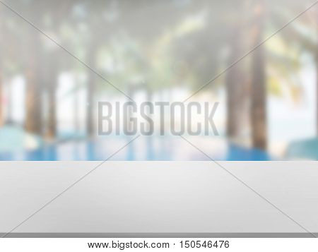 closeup top wood table with Blur Background