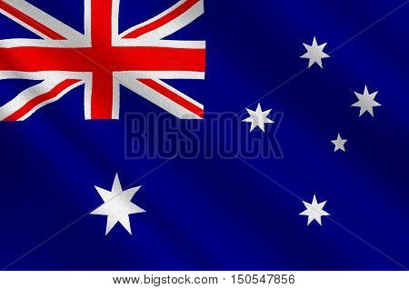 Flag of Australia is an Oceanian country comprising the mainland of the Australian continent the island of Tasmania and numerous smaller islands. 3d illustration