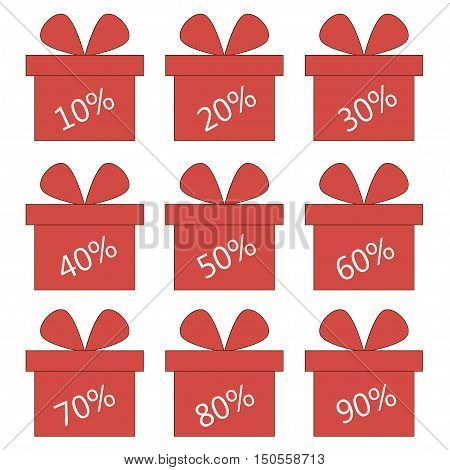 Gift boxes sign discount. Discount symbol. Vector illustration