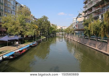 Porsuk River passing through Eskisehir City Turkey