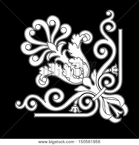 Vintage onament, baroque onament, corner onament, scroll onament, ornament pattern, engraving onament, border onament, floral onament, antique style onament, decorative onament. vector