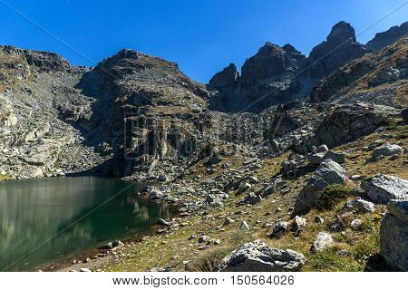 Clean water of The Scary lake and Kupens peaks, Rila Mountain, Bulgaria
