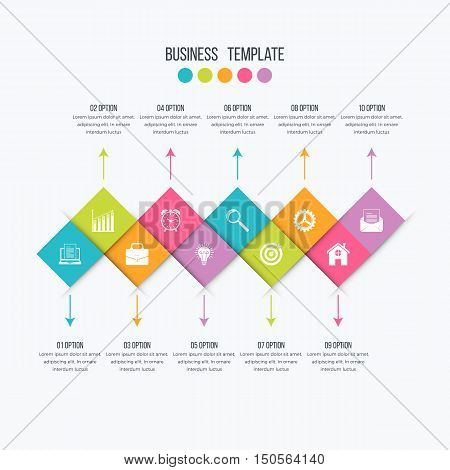 Vector infographic design 10 options. Stock illustration