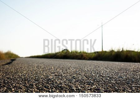 Detail of the asphalt of a country road