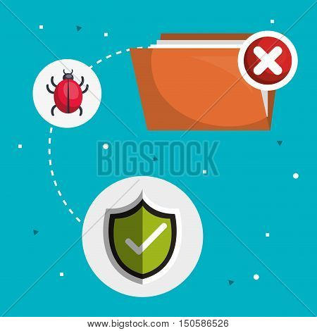 virus alert internet security system icon set. colorful design. vector illustration