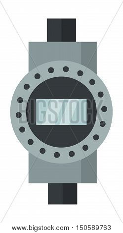 Parts of machinery flat mechanism manufacturing work detail design. Gear mechanical equipment part industry mechanism icon. Vector technology icon industry engineering technical factory mechanism