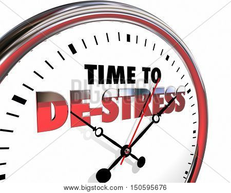 Time to De-Stress Clock Relax Enjoy Life 3d Illustration