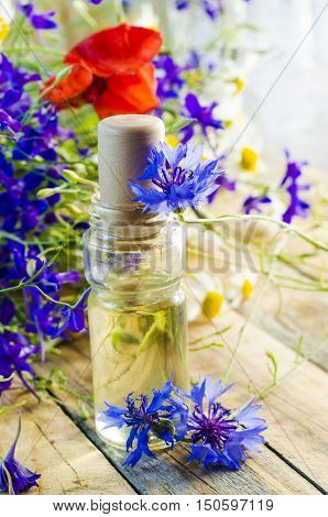 aromatic oil with the scent of wild flowers for spa