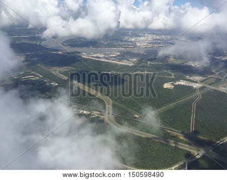 Aerial View Of New Orleans Mississippi River Basin