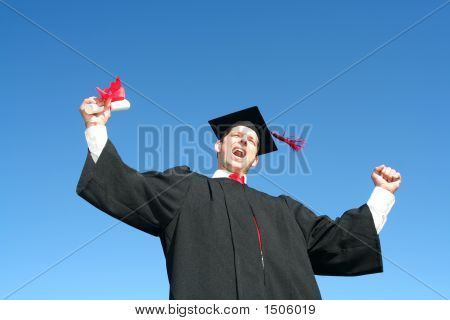 Mannelijke Student zijn afstuderen