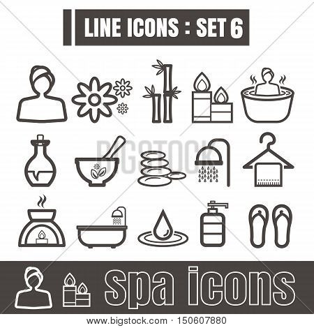 Line icons black set 6. Illustration eps 10 on white background