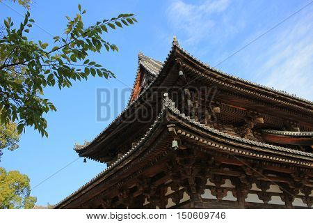 Wooden Architecture Of To-ji Temple In Kyoto