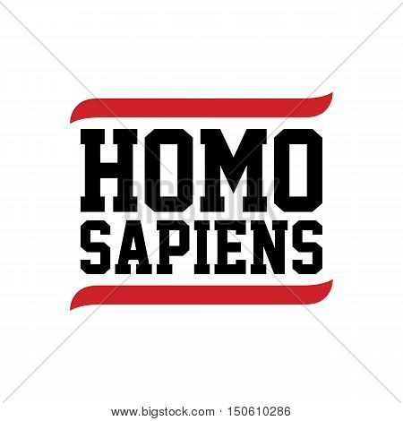 black red text homo sapiens theme vector art illustration