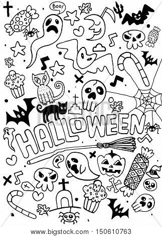 Doodle Halloween Holiday Background