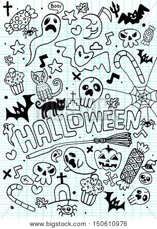 Doodle Halloween Holiday Background