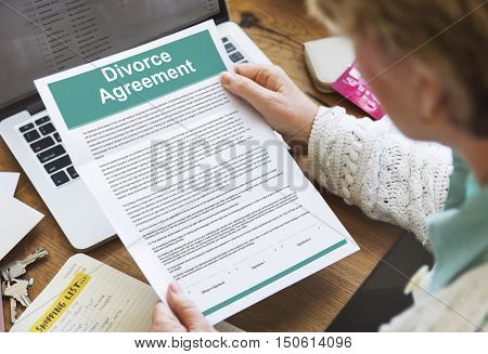 Divorce Agreement Decree Document Break up Concept